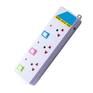 Enchufe de Extensión Estándar <span class=keywords><strong>TIS</strong></span> 166 2549 de 3 Vías para Tailandia, con Interruptores Individuales de Color, 10A 2500W, Blanco, Venta al Por Mayor - Product Image 1