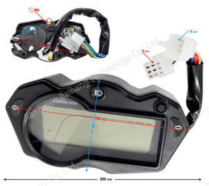 Prix usine jauge de carburant numérique pour moto <span class=keywords><strong>compteur</strong></span> horaire odomètre tachymètre pour Roadster FOSTI F51 - Product Image 4