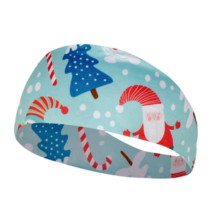 Tùy Chỉnh Giáng Sinh Tập Thể Dục Phụ Nữ Người Đàn Ông Retro Không Trượt Mồ Hôi Ban Nhạc Chạy Headband Đàn Hồi Neon Sweatbands Trang Phục Đi Xe Đạp Yoga - Product Image 3