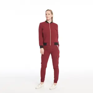 Unisex Matagal Quente Calça Jaqueta com O Logotipo-cintura Alta Calça Stretch Muito Macio Absorção de Umidade e de Quatro Vias Tecido Stretch Uniforme
