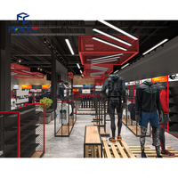 Ensemble complet de présentoirs pour magasin de vêtements de sport commerciaux modernes, design d'intérieur personnalisé pour magasin de sport pour l'affichage de vêtements