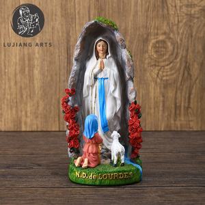 Estatua católica de Nuestra Señora de Lourdes de 7 pulgadas, decoración de escultura de resina, figura de la Gruta de Lourdes en Santa <span class=keywords><strong>Bernadette</strong></span>, regalo religioso - Product Image 2