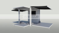 Kiosque de vente mobile, mini-boutique de café, cuisine, bungalow préfabriqué pliable extensible, maison mobile clé en main