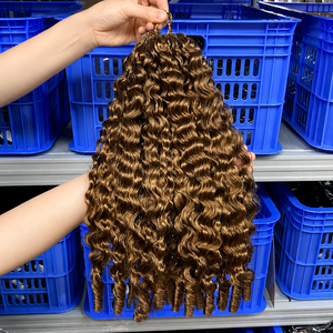 Extensions de cheveux humains au crochet à l'aspect naturel, bouclées, invisibles, pré-bouclées, style <span class=keywords><strong>France</strong></span> - Product Image 3