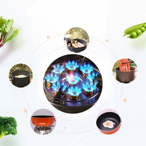 Estufa portátil de 9 cabezales de acero inoxidable para exteriores, estufa de fuego y piedra de borde de 9 agujeros, autoconducción - Product Image 4