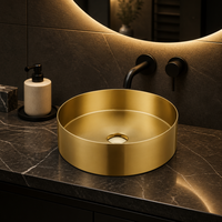 Lavabo de salle de bain moderne de luxe avec design angulaire en acier inoxydable produit rose doré avec égouttoir lavabo en acier