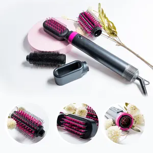 5 in 1 Styler 볼륨 모양 멀티 기능 컬링 스트레이트 빗 스트레이트 너 전기 아이언 빗 헤어 컬러 세트