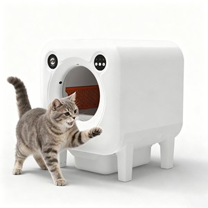 65L Big Space Smart <b>Cat</b> <b>Box</b> Katzenklo Rectangular ABS Plastic Odor Proof Anti Scatter Durable Pet Cleaning Tool - Product Image 1