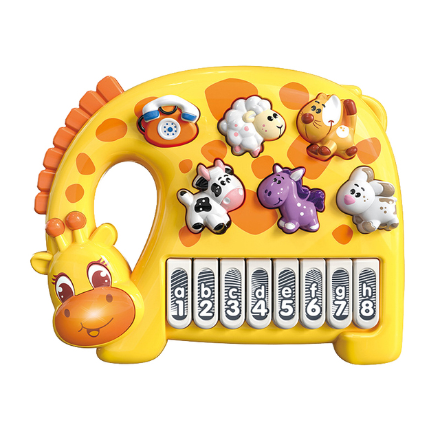Cartoon Creative Modeling Baby Music Toy Light Music Piano 3 in 1 Keyboard Giraffe Dinosaur Model Piano Educational Toy