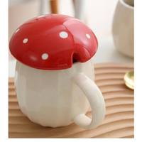 Mug en céramique mignon et kawaii de 280 ml avec couvercle en céramique, résistant à la chaleur, pour thé, café, smoothies