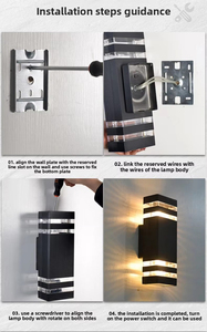 Lámpara de Pared con Sensor de Luz <span class=keywords><strong>para</strong></span> Exteriores IP65, Iluminación de Pared Ascendente y Descendente, Lámpara de Jardín <span class=keywords><strong>para</strong></span> Exteriores de Hotel o Villa, <span class=keywords><strong>Lámparas</strong></span> de <span class=keywords><strong>Porche</strong></span> de ABS - Product Image 3