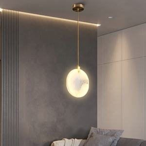 Lampu Gantung Marmer Berkualitas Tinggi, Lampu Gantung Marmer Tembaga, Lampu Tali Samping Tempat Tidur, Lampu Gantung Bulat Modern Mewah - Product Image 3