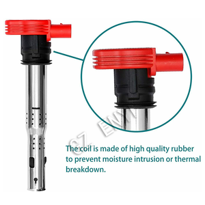 Bobina de encendido roja para Volkswagen, Passat, <span class=keywords><strong>Golf</strong></span>, Audi 3,0, 3,2, FSI, A4, A5, A6, Q5, Q7, BOSCCH, OEM 0221604800, nueva - Product Image 2