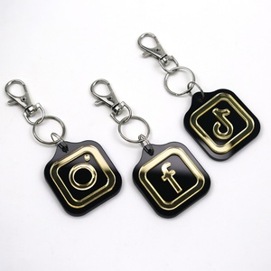 Étiquette RFID en acrylique doré 13,56 MHz avec code QR réinscriptible, porte-clés NFC professionnel en acrylique - Product Image 2