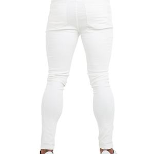 Wholesale Fashion <b>Men</b> Super <b>Skinny</b> <b>Jeans</b> Custom <b>White</b> Slim Fit Denim <b>Jeans</b> High Quality <b>White</b> <b>Men</b> Denim Pants - Product Image 2