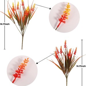 Ornement de tiges de blé artificielles d'automne, grappes de céréales, herbe de simulation, verdure, plante en pot pour jardin, cour, salon - Product Image 4