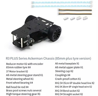 Châssis de Voiture Intelligente R3 Plus Série Course d'Obstacles Ackermann avec Encodeur et Pneus Plus 85mm