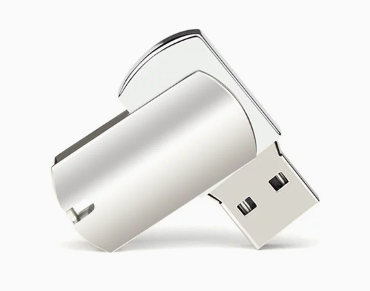 Customized Metal USB Flash Drive with 360-degree Rotating USB 2.0/3.0 Interface New Laser-printed Logo
