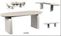 Table à manger moderne de style nordique en pierre frittée blanche avec 2 panneaux rabattables pour appartement et hôtel