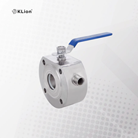 Vanne à boisseau sphérique manuelle ultra-mince KLION en acier inoxydable 304 DN25 de type Wafer pour acides, OEM