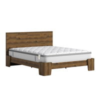 Cadre de lit en bois OEM/ODM, design minimaliste, menuiserie japonaise, lit plateforme en bois d'hévéa, fabricant de meubles de chambre à coucher en Chine