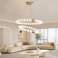 Suspension LED Dorée Nordique Design Moderne Hauteur Réglable Aluminium Acrylique pour Îlot de Cuisine Salle à Manger Salon Restaurant