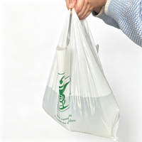 Hotselling dikke transparante PE T-shirt vesttas met aangepaste logo bedrukking voor fruit, afhaalmaaltijden en winkelverpakkingen
