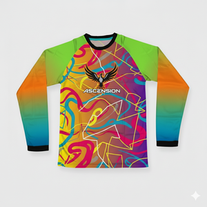 Jersey sepak bola cetakan Transfer sublimasi kustom pakaian jalanan anak muda bermotif DTG Jersey sepak bola lengan panjang untuk pria - Product Image 5