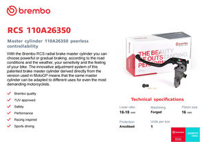 RCS 다이렉트 푸시 클러치 브레이크 펌프 16mm 좌측 알루미늄 합금 2년 보증 - Product Image 2