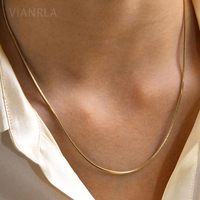 VIANRLA Collier en acier inoxydable, corde, chaîne de bijoux de mode plaquée or 18K