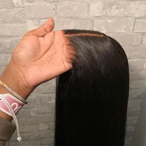 10a Grade Echthaar Perücke Virgin Brazilian Hair Wear und Go Glueless Echthaar Perücke Straight HD Lace Front Perücke für schwarze Frauen