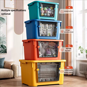 Direct Factory <b>Extra</b> <b>Large</b> Plastic Storage Box with Front Open Window Baby Clothing Organizer for Toys and Bedding - Product Image 5