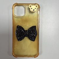 Coque de téléphone DIY artisanale de luxe avec breloques décoratives en forme de nœud et diamants, couleurs rose, blanc, bleu, violet, rouge, noir, pour loisirs créatifs