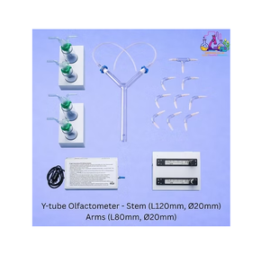 Olfactómetro en Y con vástago de 120 mm, brazos de 80 mm y diámetro de 20 mm para aplicaciones de investigación de comportamiento de insectos - Product Image 2
