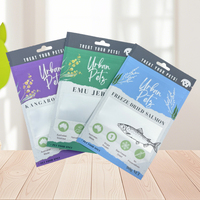 Sachet d'emballage personnalisé pour aliments lyophilisés pour chiens et chats, sac de rangement refermable à fermeture éclair pour friandises pour animaux, pochette alimentaire verticale pour animaux de compagnie