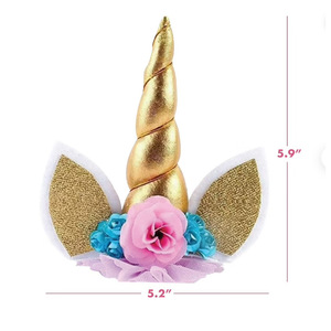 <span class=keywords><strong>Unicornio</strong></span> Feliz cumpleaños fiesta accesorios niños pastel decoración suministros Topper pastel para ocasiones festivas - Product Image 2