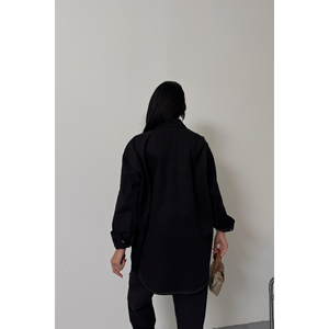 Ensemble chemise et pantalon en denim jaune pour femmes - Product Image 1