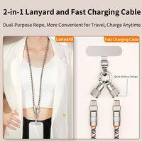 Cordon de charge rapide USB-C tressé avec design multifonctionnel portable à porter en bandoulière pour iPhone, fabriqué en Chine pour téléphones mobiles