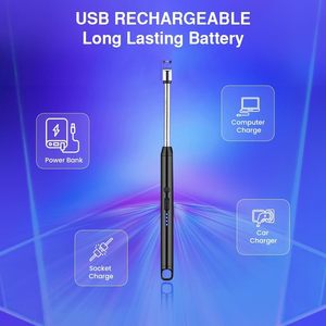 Multi-Function Arc Lighter Single Plasma Lighters Rechargeable USB Electric BBQ Lighter for Kitchen <b>Candle</b> - Product Image 2