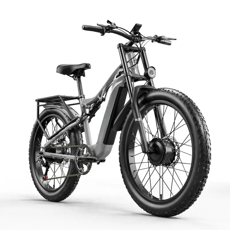 Электрический велосипед для взрослых S600 2000 Вт с двумя двигателями, аккумулятор 48V17.5AH 840WH, шина шириной 26 дюймов, Мужской горный велосипед