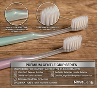 Brosses à dents jetables personnalisées pour hôtels professionnels populaires avec poils en nylon souple et poignée en plastique