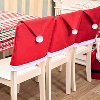 Weihnachtsmützen-förmiges Stuhlset, Stuhlbezug, für Zuhause und Restaurant, Weihnachtliche Esstisch-Atmosphäre-Dekoration, Party-Dekoration