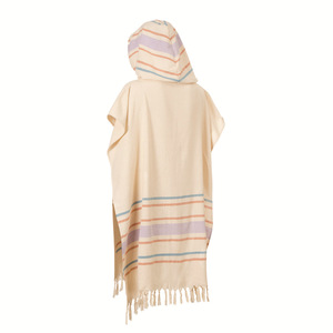 ผ้าขนหนูคลุมไหล่ลายทางผ้าฝ้ายมีฮู้ดพร้อมชายครุยสำหรับการเดินทางและใช้ในสระว่ายน้ำ - Product Image 1