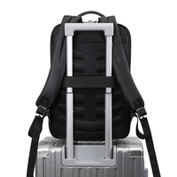 Sac à dos en PU haut de gamme, style coréen, pour affaires et trajets quotidiens, grande capacité, sac pour ordinateur, bretelles à coussin d'air, réduction de la charge pour hommes