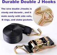 Sangles à cliquet 2-en-1 en polyester robuste de 2 po x 40 pi avec crochets doubles en acier au carbone pour le transport sécurisé de marchandises sur camion
