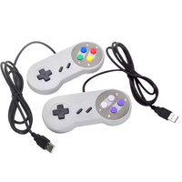 Joystick USB con Cable para Super Nintendo (SNES) y Genesis, con Motor de Vibración Turbo, Controlador de Juegos