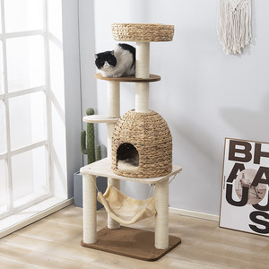 Pohon kucing daun pisang alami multi-lapis, penggaruk kucing terintegrasi kolom Sisal tahan aus - Product Image 2