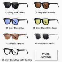 Lunettes de soleil en gros pour femmes, tendance, tendance, UV400, motif acétate, carrées, polarisées, lunettes de soleil pour hommes