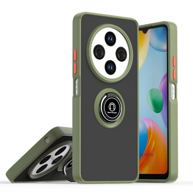 Ring Stand Holder Matte Phone Case for iPhone 14 Y 13 Pro Max 12 11 Pro Car Magnetic Mobile Phone Case for Redmi 14C