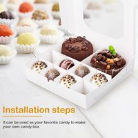 Boîtes à desserts personnalisables en gros avec séparateurs, boîtes cadeaux en papier avec fenêtre transparente pour chocolat, fudge, savon, emballage alimentaire